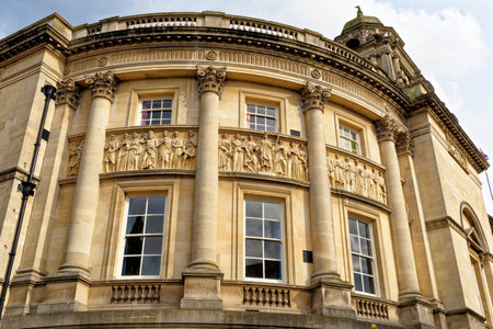 View of the front facade of the Victoria Art Gallery Bath, Somerset, England - 8th of April 2023のeditorial素材