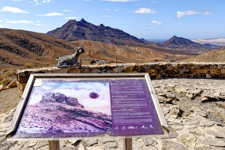 Sign at Mirador Astronomico de Sicasumbre, Fuerteventura island, Canary archipelago, Spain - 20th of September 2023のeditorial素材