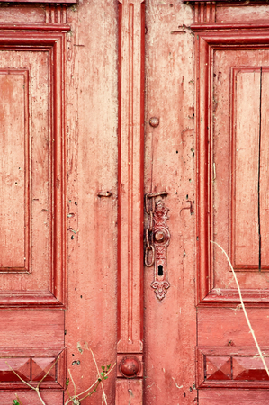 a brown wood old doorの写真素材