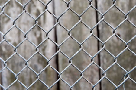 Metal grid and wooden board texture