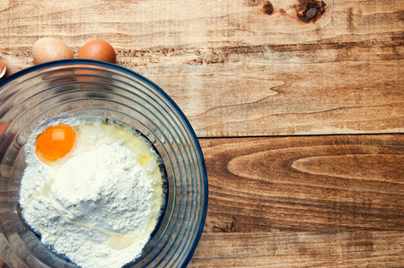 The image of eggs and flourの写真素材