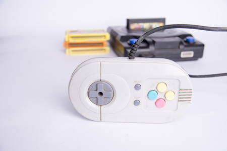 Very old console on a white backgroundの写真素材