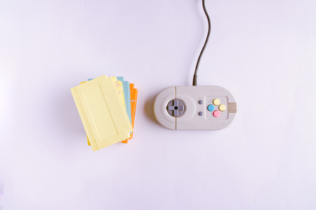 Very old console on a white backgroundの写真素材