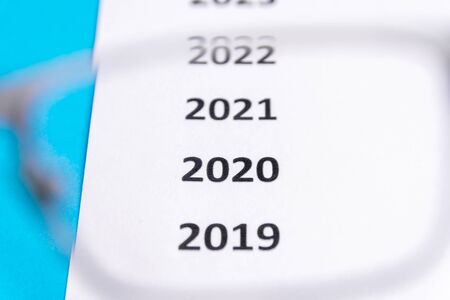 List of recent years. Focus on 2020. Copy Space.の写真素材