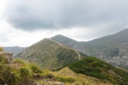 Tatry mountains hiking trail. View from the giewont.