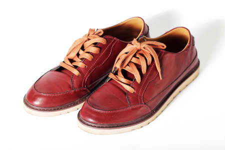 man shoes isolated on whiteの写真素材