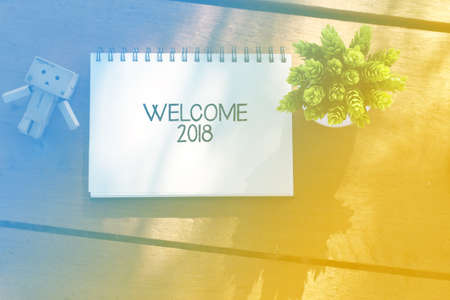 Welcome 2018 concept with duotoneの写真素材