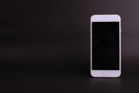 Smartphone on black backgroundの写真素材