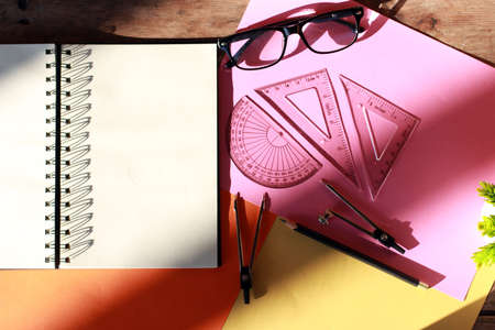 Creative arrangement of geometry - Education in mathematics. architecture and engineering conceptの写真素材