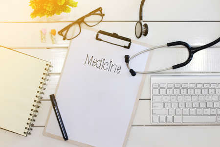 Medical concept. Medicine writing on notebookの写真素材
