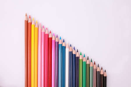 Color pencils isolated on white background.Close up.の写真素材