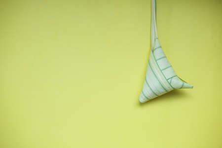 Top view ketupat or rice dumpling icon of the hari raya.copy spaceの写真素材