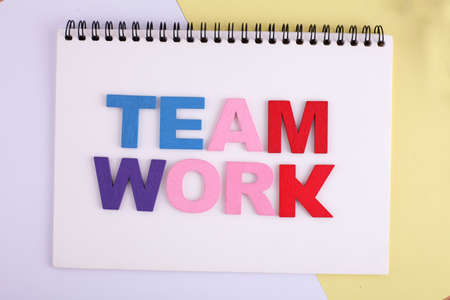 TEAM WORK word concept writing by by wooden block