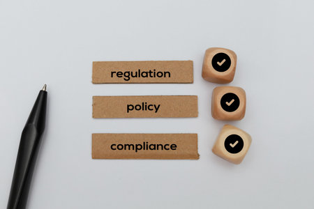 Recruitment and employment concept with wooden cube on white background.の写真素材