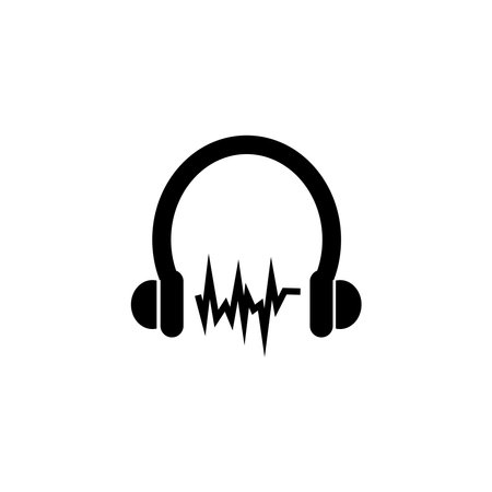 Earphone icon logo, vector design illustrationのイラスト素材