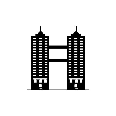 Building icon logo, vector design illustrationのイラスト素材