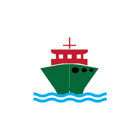 Ship icon logo, vector design illustrationのイラスト素材