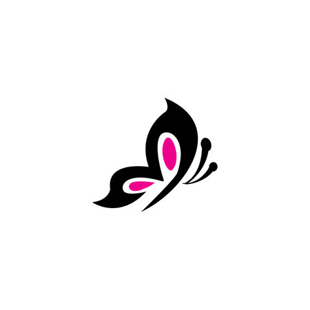 Butterfly icon logo, vector design illustrationのイラスト素材