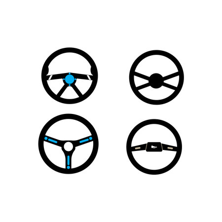 Steering icon logo, vector design illustrationのイラスト素材