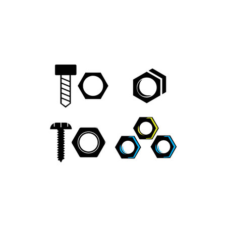 Bolt , nut and screw vector icon designのイラスト素材