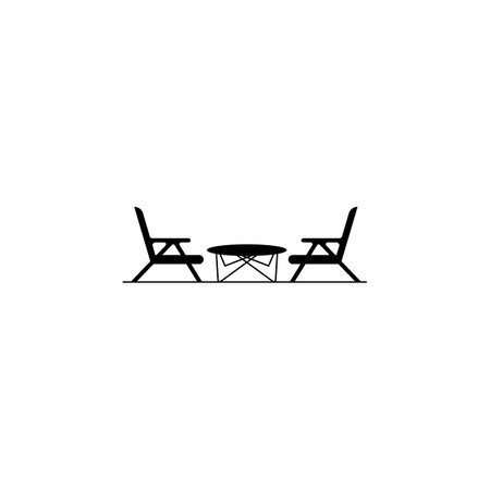 chair and table  logo template vector icon illustration designのイラスト素材
