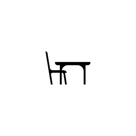chair and table  logo template vector icon illustration designのイラスト素材