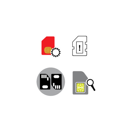 Card, gsm, mobile, phone, sim card, sim card, telephone logo template vector icon illustration designのイラスト素材