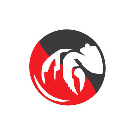 Crab icon logo, vector design illustrationのイラスト素材