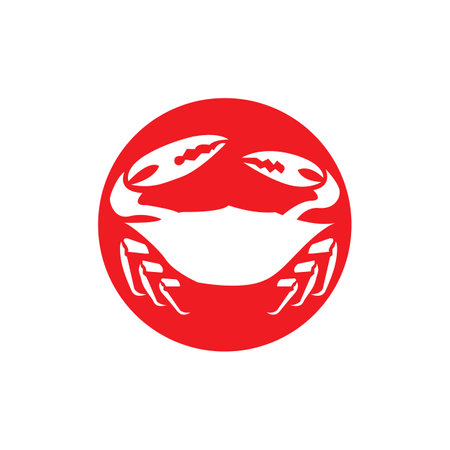 Crab icon logo, vector design illustrationのイラスト素材