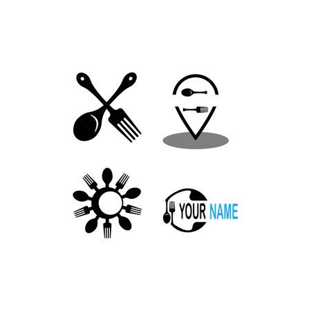 Spoon icon logo vector illustration designのイラスト素材