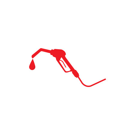 Gasoline pump nozzle sign.Gas station icon. Flat design styleのイラスト素材