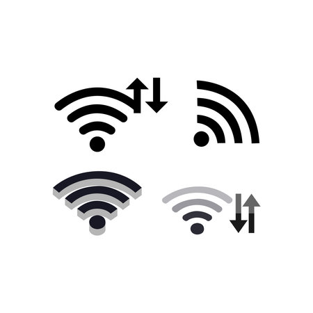 Wifi wireless internet signal or isp hotspot connection flat icon for appsのイラスト素材