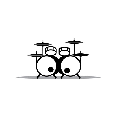 Drum icon vector illustration logo design template and backgroundのイラスト素材