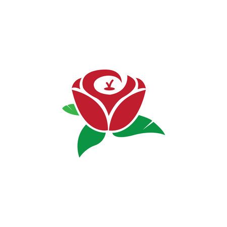 Rose flower Logo Template icon vector illustrationのイラスト素材
