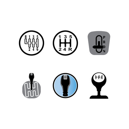 Gear box icon, stick shift template vector illustration designのイラスト素材