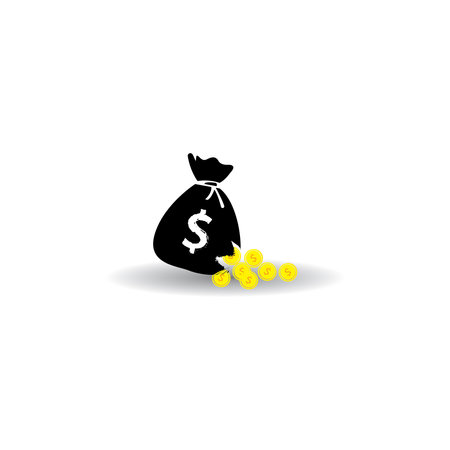 Money bag, logo vector icon illustration designのイラスト素材