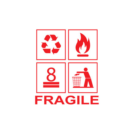 Fragile logo icon vector concept designのイラスト素材