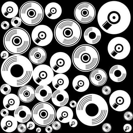 Vinyl disk record music logo vector icon illustration designのイラスト素材