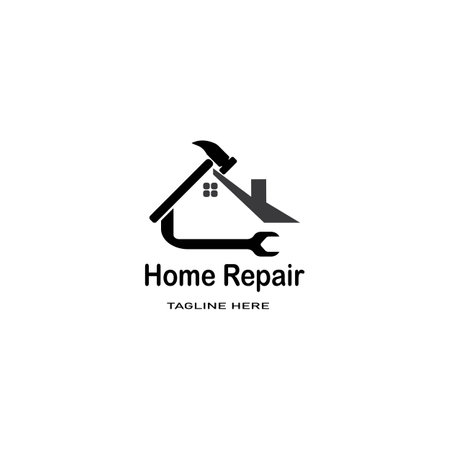 Home Repair logo template vector icon designのイラスト素材