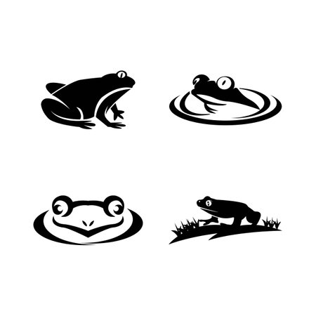 Frog Logo Template vector illustration designのイラスト素材