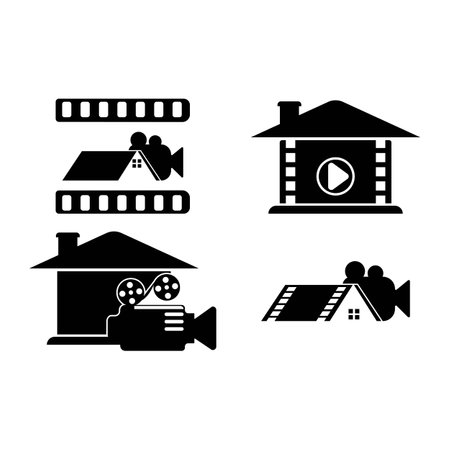 production house icon logo vector design templateのイラスト素材