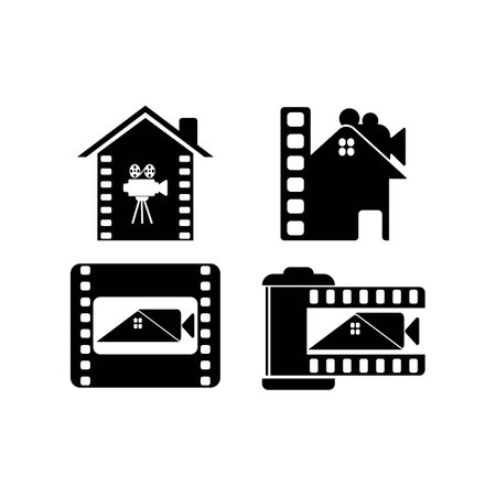 production house icon logo vector design templateのイラスト素材