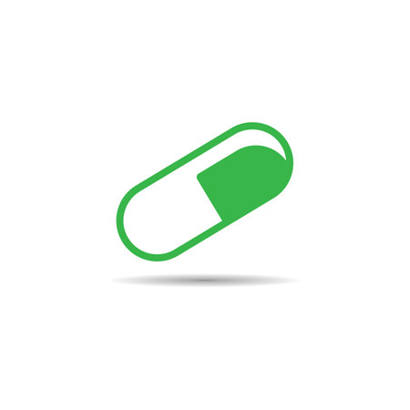 pill logo vector icon illustration designのイラスト素材