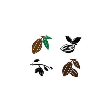 Cacao, cocoa logo vector icon illustration designのイラスト素材