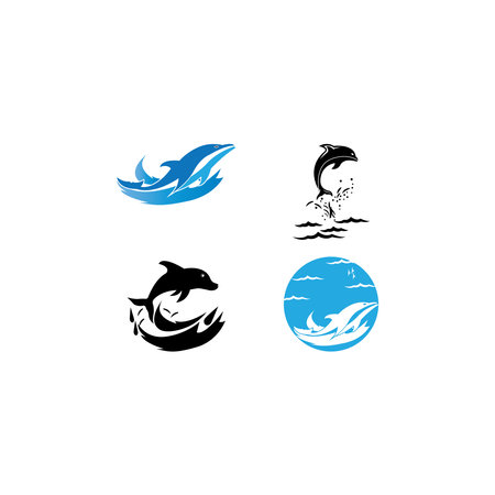 simple dolphin logo vector icon illustration designのイラスト素材