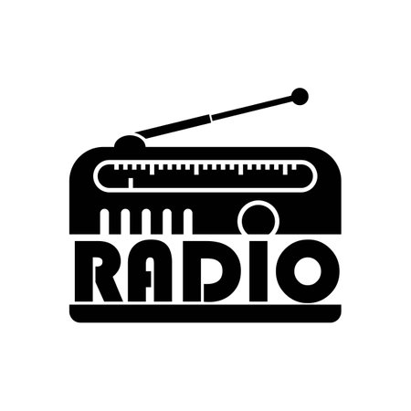 Radio logo template vector icon illustration designのイラスト素材