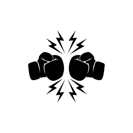boxing gloves logo vector icon illustration designのイラスト素材