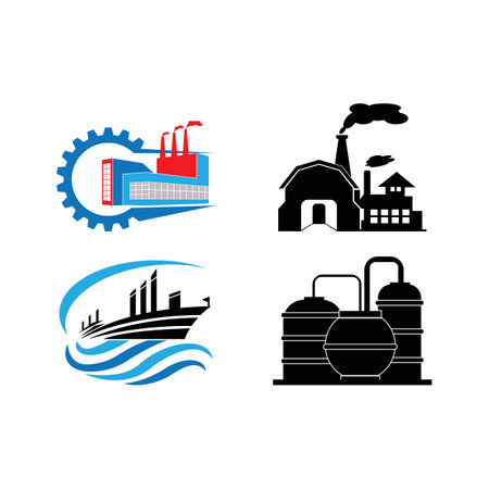 factory icon logo vector design templateのイラスト素材