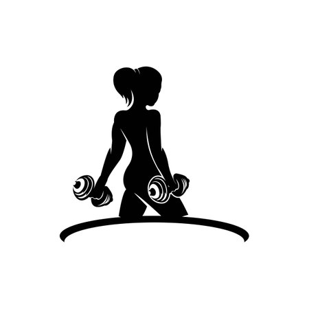 fitness and weightlifting logo, vector illustration symbol designのイラスト素材