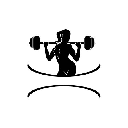 fitness and weightlifting logo, vector illustration symbol designのイラスト素材